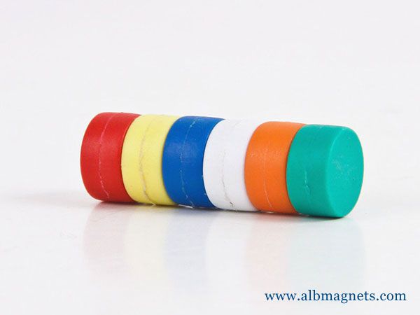 colorful disc plastic rubber-coated neodymium magnets