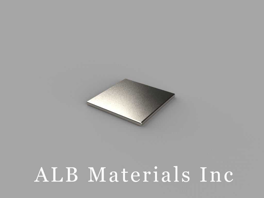 B8801 Neodymium Magnets, 1/2 inch x 1/2 inch x 1/32 inch thick
